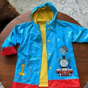 Western Chief Thomas the Tank Engine Kid's Hooded Raincoat Jacket Size 4/5-T